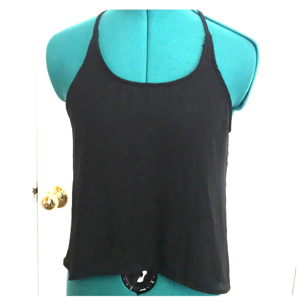 Strappy black top.  John Galt brand